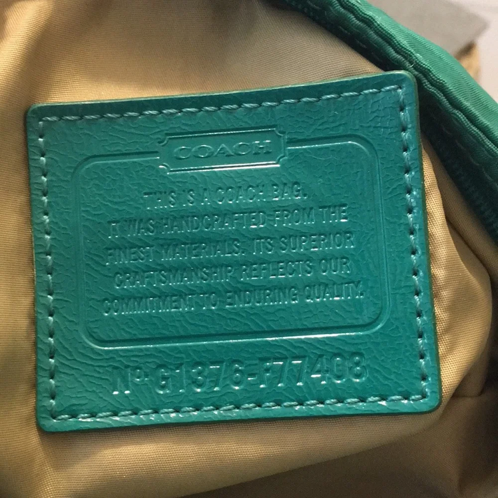 Coach Green Signature Nylon Crossbody Bag - Picture 4 of 9